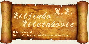 Miljenko Miletaković vizit kartica
